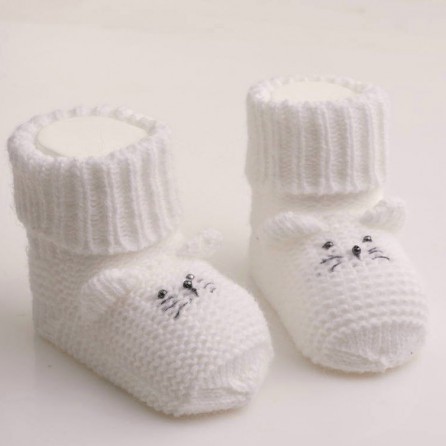 Носки теплые вязаные "Мышонок-2" белый, 8 см