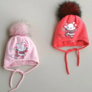 Зимняя шапка для девочки "Котёнок", 40-42 см