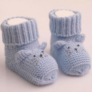 Носки теплые вязаные "Мышонок-2" голубой, 8 см